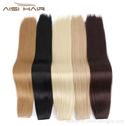 Wholesale Synthetic 5 Hairpieces Clip In Hair Extension Long Straight Style  Hair Pieces